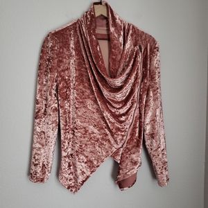 Blank NYC Crushed Velvet Asymmetrical Zip Moto Jacket